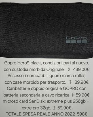 GoPro Hero9 Black + accessori + SD