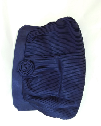 Borsa donna blu plisse