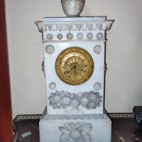 OROLOGIO ALABASTRO ANTICO BRONZO DORATO 