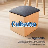 Sgabello quadrato con ruote 