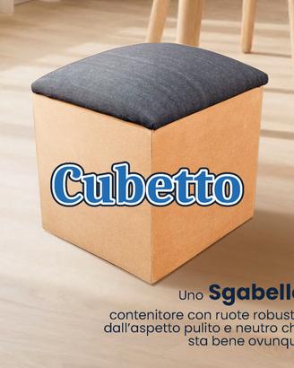 Sgabello quadrato con ruote 