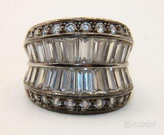 Anello esclusivo Vintage argento pietre CZ