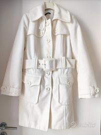 Cappotto bianco con cintura