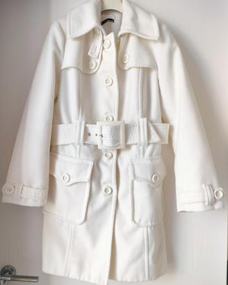 Cappotto bianco con cintura