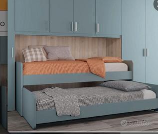 Letto scorrevole più mensola