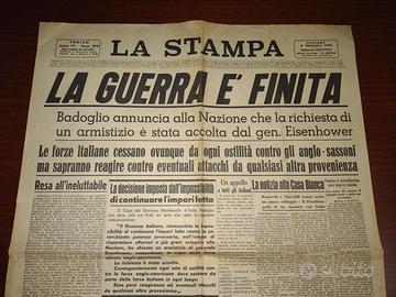 GIORNALE ORIGINALE: ARMISTIZIO ITALIA 8 SETTEMBRE