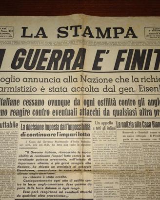 GIORNALE ORIGINALE: ARMISTIZIO ITALIA 8 SETTEMBRE