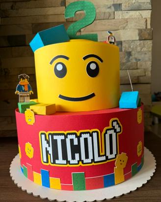 Torta di cartone tema LEGO