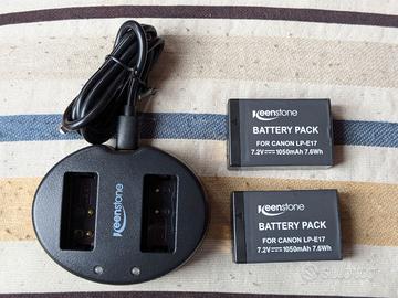Caricabatterie doppio + 2 batterie Canon 250D