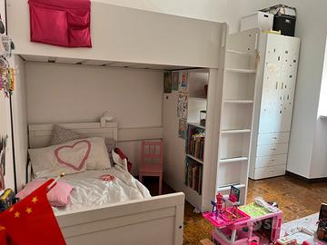Letto a soppalco Ikea bianco Smastad