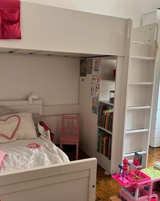 Letto a soppalco Ikea bianco Smastad