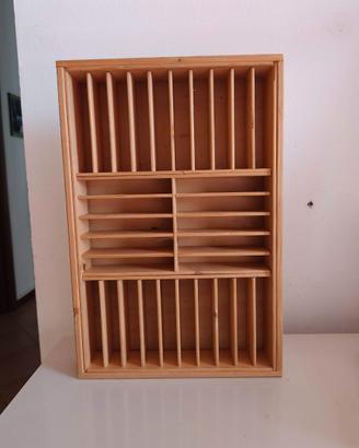 Bacheca Porta Musicassette in Legno Vintage 37x24,
