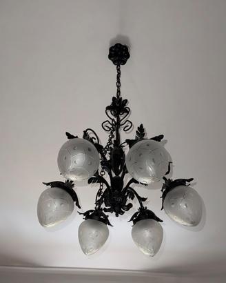 lampadario in ferro  laccato 