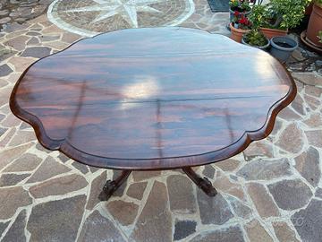 tavolo a vela antico in radica