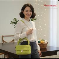 Borsa e porta tessere in cordino all'uncinetto 