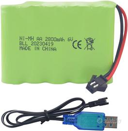 Batteria NiMH AA 6V 2800mAh SM-2P con USB
