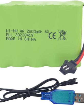 Batteria NiMH AA 6V 2800mAh SM-2P con USB