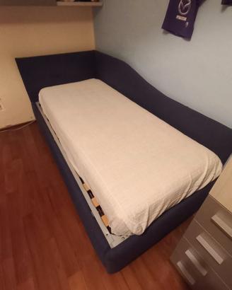 Letto contenitore singolo con imbottitura