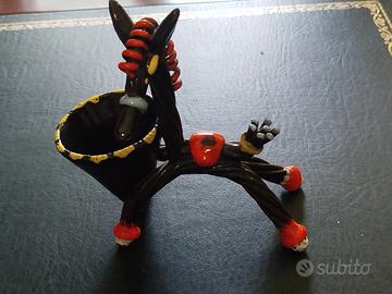 Portaoggetti in ceramica smaltato vintage lavorato