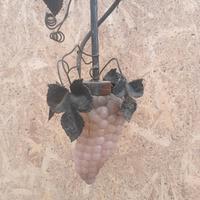 lampadario vintage ferro battuto e vetro 