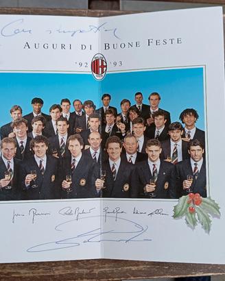 Biglietto Auguri Natale AC Milan 1992/93