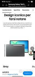 Galaxy tab s10 FE € 280 ancora in garanzia
