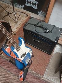 Basso elettrico + amplificatore Laney