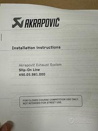 Scarico Akrapovič Slip-On Line Titanio – KTM EXC-F