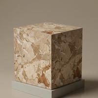 Cubo in Marmo Brecciato 25x25 cm /  Piedistallo
