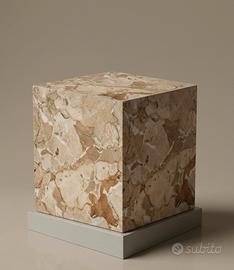 Cubo in Marmo Brecciato 25x25 cm /  Piedistallo
