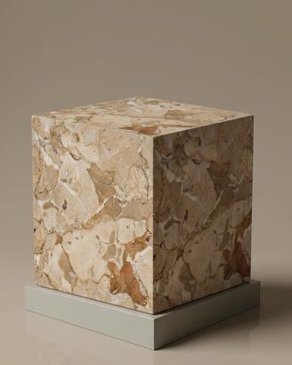 Cubo in Marmo Brecciato 20 x 20 cm /  Piedistallo