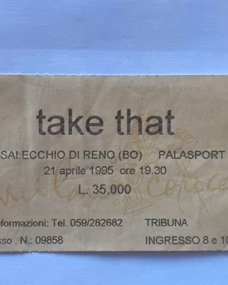 BigliettoConcerto Take That  del 1995