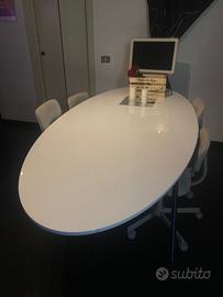 Tavolo ovale di design IKEA  - Vetro bianco