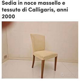 Sedie in noce massello e tessuto di Calligaris 