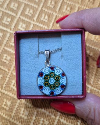 Murrina Millefiori in vetro di Murano con catenina