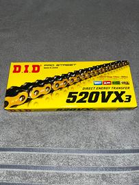 catena di trasmissione DID 520 VX3 gold NUOVA