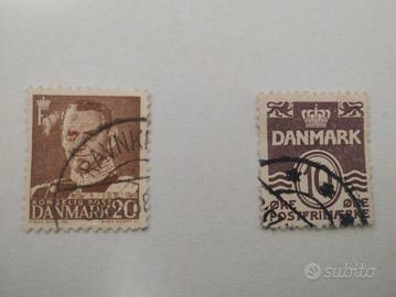 Vecchi francobolli Danimarca 