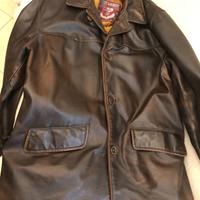 Giubbino vera pelle marrone tg 54 leather pacific