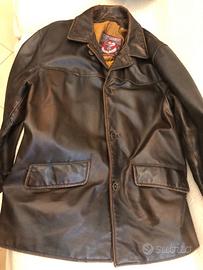 Giubbino vera pelle marrone tg 54 leather pacific