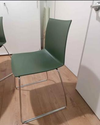SEDIE CASA-UFFICIO COLORE VERDE MODELLO A SLITTA