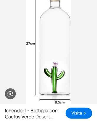 Ichendorf bottiglia vetro cactus MAI USATA