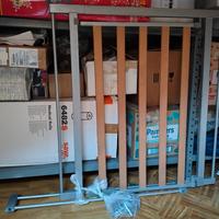 Cancello parascale per bambini hauck grigio-legno