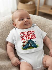Bavaglino neonato Papà non pensa solo al calcio