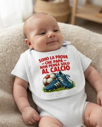 Bavaglino neonato Papà non pensa solo al calcio
