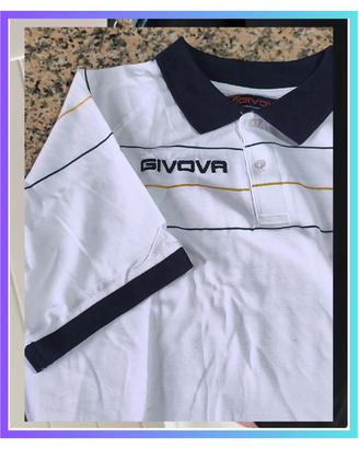 Polo da uomo manica corta bianca con logo "GIVOVA"