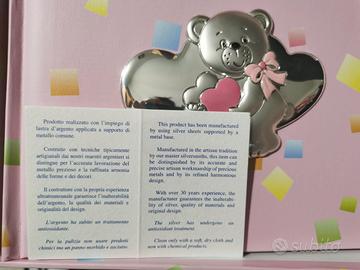 Diario nascita bambino con orsetto d argento