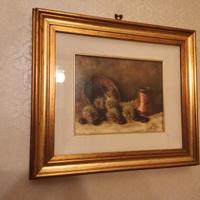 Quadro natura morta con castagne