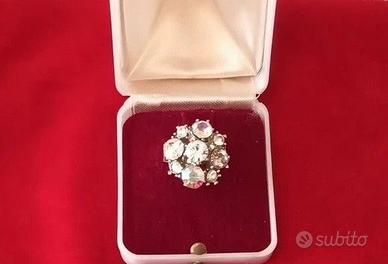 Anello Cocktail Vintage Anni '50/'60 con Strass