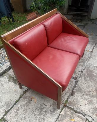 Divano Vintage 2 posti pelle anni 6O/70