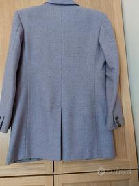 Giacca blazer in lana pettinata, lilla, elegante